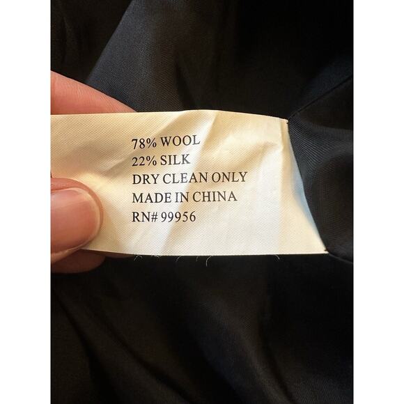 Shoshanna Black Dress Wool Silk Blend Beaded Neckline Size 6 Lined Pockets Mini - Picture 9 of 10